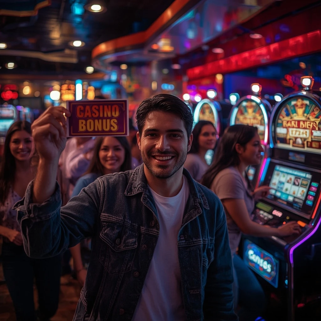 une personne tenant un bonus de casino Amunra Casino